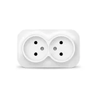 Розетка 2-м ОП 10А IP20 без заземл. бел. IONICH 1417