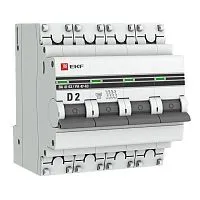 Выключатель автоматический модульный 4п D 2А 4.5кА ВА 47-63 PROxima EKF mcb4763-4-02D-pro