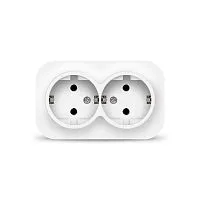 Розетка 2-м ОП 16А IP20 с заземл. бел. IONICH 1419