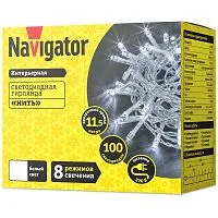 Гирлянда светодиодная 14 025 NGF-S01-100CW-10-11.5m-230-C8-TR-IP20 NAVIGATOR 14025