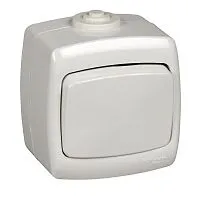 Переключатель проходной 1-кл. ОП Рондо 10А IP44 250В бел. SchE VA610-126B-BI