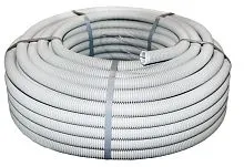 Труба гофрированная ПВХ d25мм с протяжкой сер. (уп.50м) Plast PROxima EKF tg-z-25