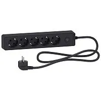 Удлинитель 5х1.5м 16А IP20 Unica Extend 2P+E черн. SchE ST9451B