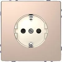 Розетка 1-м СП Merten D-Life 16А IP20 с заземл. защ. шторки SD шампань SchE MTN2300-6051