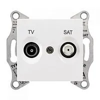 Розетка телевизионная проходная TV/SAT 2-м СП Sedna 8дБ механизм бел. SchE SDN3401221