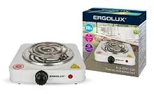 Электроплитка ELX-EP01-C01 1 конф. спиральный нагр. эл. 1000Вт 220-240В бел. Ergolux 13436