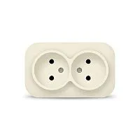 Розетка 2-м ОП 10А IP20 без заземл. сл. кость IONICH 1427