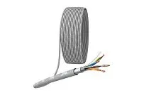 Кабель витая пара F/UTP кат.5E 4х2х24AWG solid CU PVC сер. (м) Эра Б0044688