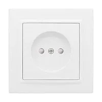 Розетка 1-м СП Минск 10А IP20 без заземл. защ. шторки бел. Basic EKF ERR10-022-100