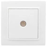 Розетка телевизионная TV 1-м СП Минск 5-862МГц 75Ом бел. Basic EKF ERA00-027-10