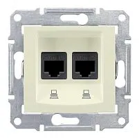 Розетка компьютерная 2-м СП Sedna RJ45 кат.6 UTP неэкранир. механизм беж. SchE SDN4800147