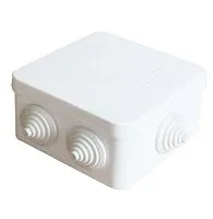 Коробка распределительная ОП 84х84х45мм IP54 7 выходов 3 гермоввода крышка защелкивающаяся бел. Epplast 120071
