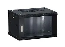 Шкаф настенный 19дюйм TERACOM PRO 9U 600х450мм дверь стеклянная с замком-ручкой черн. EKF TRP-WLL-0964-40B
