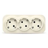 Розетка 3-м ОП 16А IP20 с заземл. сл. кость IONICH 1429