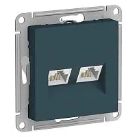 Розетка компьютерная 2-м AtlasDesign RJ45 кат.5E механизм изумруд SchE ATN000885