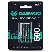 Аккумулятор AAA/HR03 1.2В Ni-MH 600мА.ч BL-2 (уп.2шт) DAEWOO 5043114
