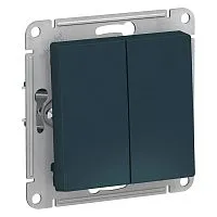 Выключатель 2-кл. СП AtlasDesign 10А IP20 (сх. 5) 10AX механизм изумруд SchE ATN000851