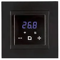 Термостат программируемый с Wi-Fi 3.6кВт 16А для теплых полов с датчиком температуры пола с возможн. установкой в рамку Legrand Valena и Schneider Unica черн. Extherm ET-44(b)