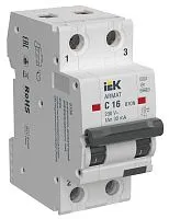Выключатель автоматический дифференциального тока B10N 2P C16 30мА тип A ARMAT IEK AR-B10N-2-C016A030