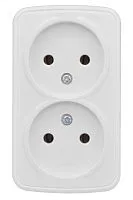 Розетка 2-м ОП Минск 10А IP20 без заземл. бел. Basic EKF EGR10-102-10