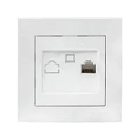 Розетка компьютерная 1-м СП Валенсия RJ45 бел. PROxima EKF EWK01-035-10