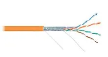 Кабель витая пара F/UTP кат.5e 4х2х24AWG solid LSZH оранж. (уп.305м) NIKOLAN NKL 2200C-OR