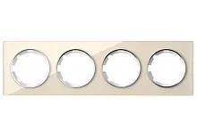 Рамка 4-м Garda горизонт. стеклянная беж. 2E52401301 OneKeyElectro 2234932