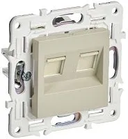 Розетка компьютерная двойн. RJ45 кат.5E SKANDY SK-K03B беж. IEK SK-K20-1-K10