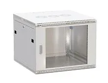 Шкаф настенный 19дюйм TERACOM PRO 9U 600х600мм дверь стеклянная с замком-ручкой сер. EKF TRP-WLL-0966-40G