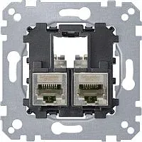 Розетка компьютерная 2-м СП Merten Actassi RJ45 кат.6A STP механизм SchE MTN4576-0022