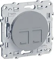 Розетка компьютерная 2-м СП Odace RJ45 кат.5E неэкранир. механизм алюм. SchE S53R481