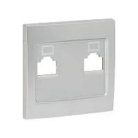 Панель лицевая Валенсия для розетки 2-м RJ-45 сталь PROxima EKF ESK02-L-035-30