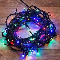 Гирлянда светодиодная "Твинкл Лайт" 20м 200LED мультиколор 20Вт 220-240В IP65 8 режимов провод ПВХ черн. (контроллер не в комлекте) Neon-Night 303-149