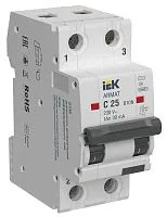 Выключатель автоматический дифференциального тока B10N 2P C25 30мА тип AC ARMAT IEK AR-B10N-2-C025C030