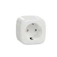 Розетка со штекером schuko (Smart Plug) WISER 16А ZigBee 3.0 бел. SchE CCT711119