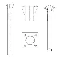 Деталь фундамента закладная ЗДФ-0.108-1.5(К200-150-4х20)-02 (для ОГК/ОКК-6/7) Пересвет В00000639