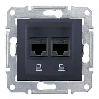 Розетка компьютерная 2-м СП Sedna RJ45 кат.5E UTP неэкранир. механизм графит SchE SDN4400170