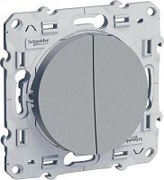 Выключатель 2-кл. СП Odace 10А IP21 (сх. 2) механизм алюм. SchE S53R211