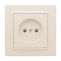 Розетка 1-м СП Минск 10А IP20 без заземл. защ. шторки беж. EKF ERR10-022-200