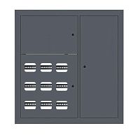 Щит этажный 9кв. RAL7016 3 окна в ряд по гориз. (1000х950х150) PROxima EKF mb29-v-9-ral7016-1