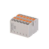 Блок распределительный зажим push-in 12 точек подключения 25кв.мм сер. DKC DTP1-012-04SPUG