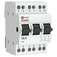 Переключатель трехпозиционный 3п 16А Basic EKF tps-3-16