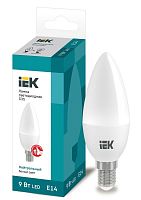 Лампа светодиодная Eco 9Вт C35 свеча 4000К нейтр. бел. E14 230В IEK LLE-C35-9-230-40-E14