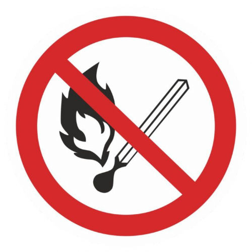 Наклейка "Запрещается пользоваться открытым огнем и курить" Р02 200х200мм PROxima EKF an-3-08