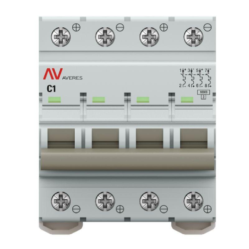 Выключатель автоматический 4п C 1А 10кА AV-10 DC AVERES EKF mcb10-DC-4-01C-av фото 2