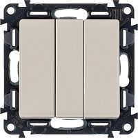 Выключатель 3-кл. СП Valena Life 10А IP20 250В 10AX с лиц. панелью винт. зажимы механизм сл. кость Leg 752503