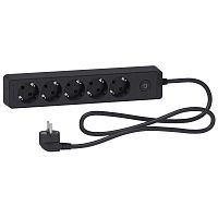 Удлинитель 5х1.5м 16А IP20 Unica Extend 2P+E черн. SchE ST9451B