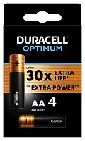 Элемент питания алкалиновый АА 1.5В LR6-4BL Optimum 5014061 (блист.4шт) Duracell Б0056020