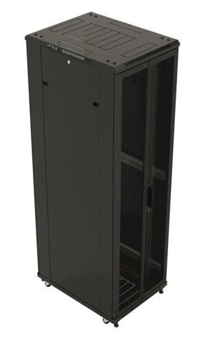 Шкаф напольный TTB-4281-DD-RAL9004 19дюйм 42U 2055х800х1000мм перф. двери черн. Hyperline 392684 фото 2
