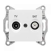 Розетка телевизионная проходная TV/SAT 2-м СП Sedna 8дБ механизм бел. SchE SDN3401221